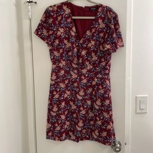 Madewell burgundy v kneck dress